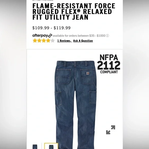 2 pairs Carhartt FR jeans